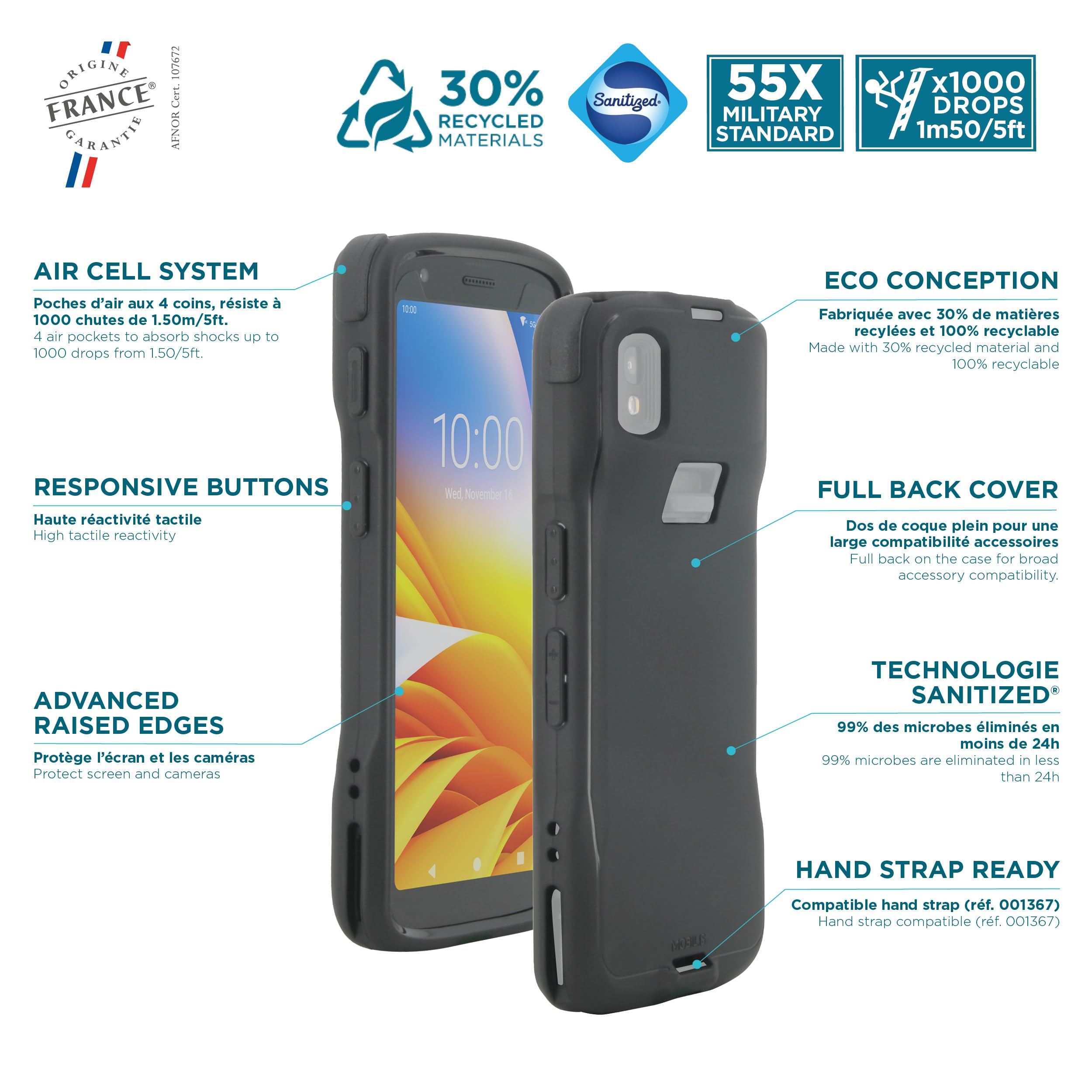 mobilis-protech-coque-renforc-e-pour-zebra-tc22-tc27-noir-dos-ferm-fabriqu-en-fr image 3