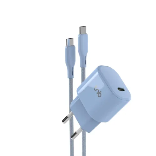 t-nb-pack-charge-secteur-usb-c-30w-c-ble-power-delivery-bleu image 1