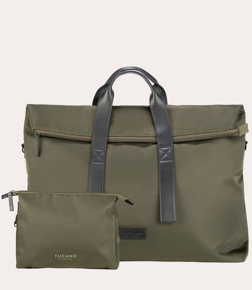 tucano-fold-weekender-bag-sac-de-voyage-nylon-recycl-et-cuir-pour-pc-15-6-macboo image 5