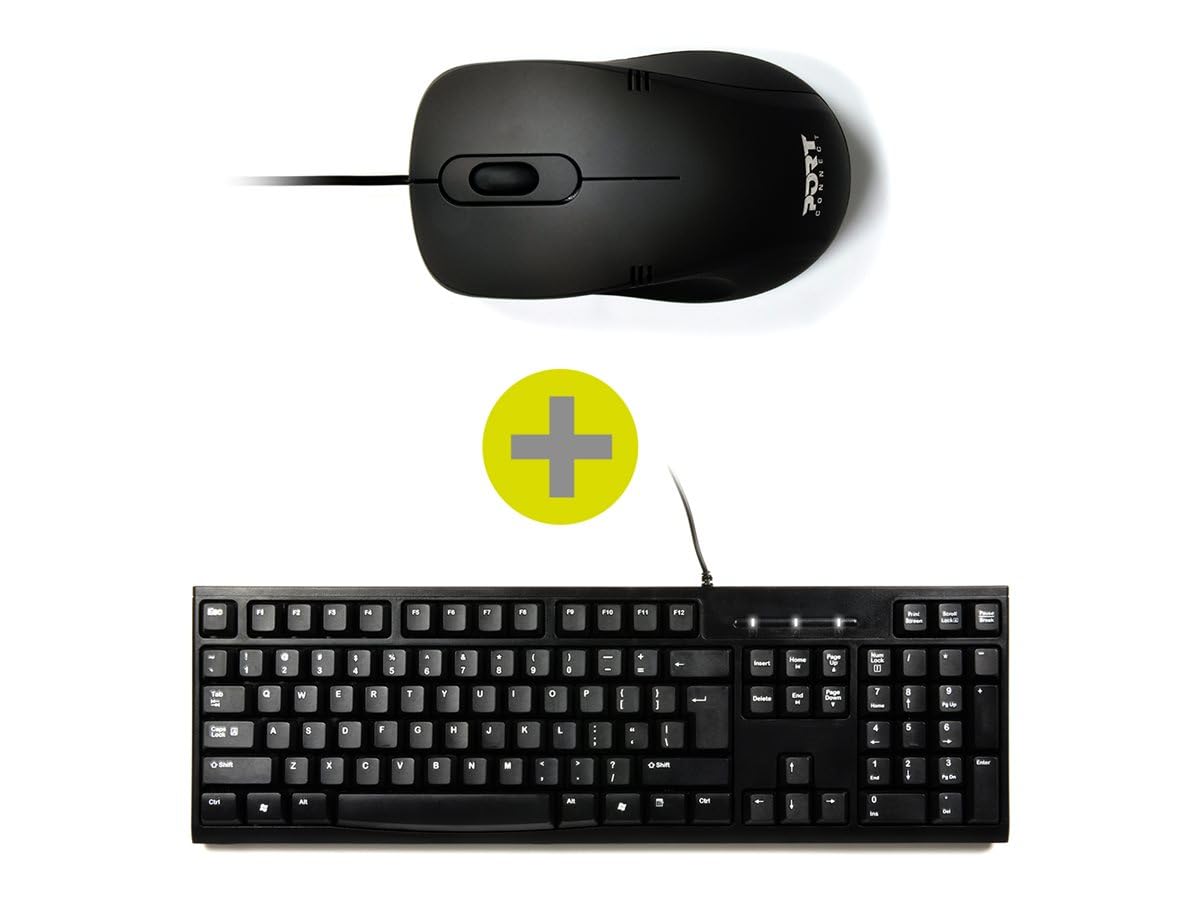 port-connect-milano-ii-pack-clavier-souris-usb-filaire-1000-dpi-noir image 3