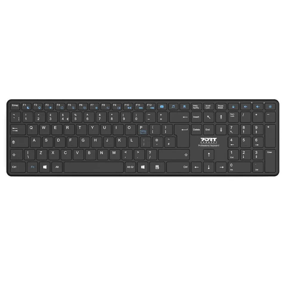 port-designs-port-connect-clavier-bluetooth-rechargeable-usb-c-bureau-noir-uk image 1