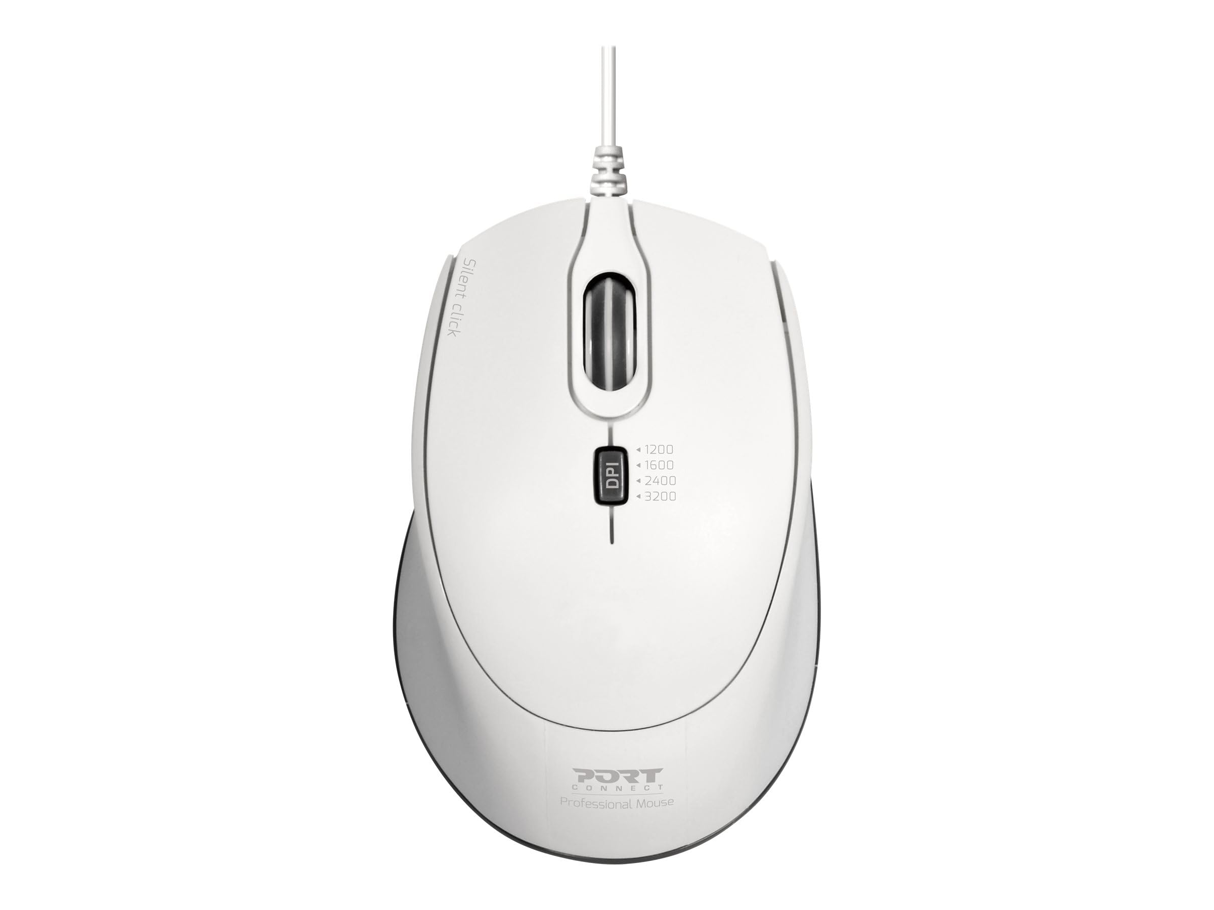 port-connect-milano-ii-souris-filaire-usb-a-usb-c-silencieuse-blanche image 3