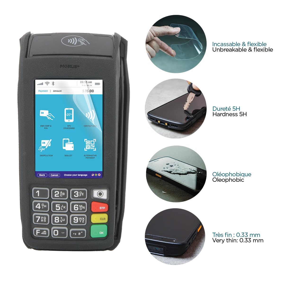 mobilis-t-series-film-de-protection-pour-tpe-ingenico-move-5000-transparent-ik06 image 2