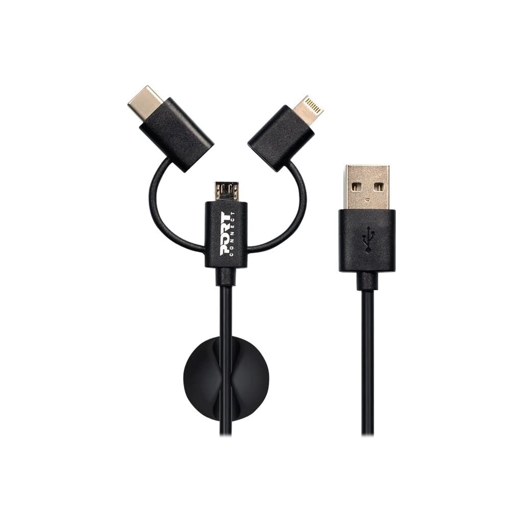 port-connect-pack-chargeur-mural-chargeur-voiture-c-ble-3-en-1 image 1