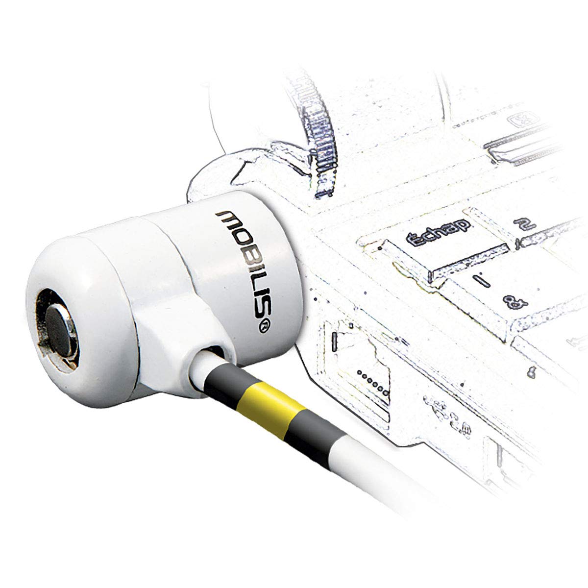 mobilis-c-ble-de-s-curit-cl-compatible-cl-pass-acier-1-8-m-4-mm-blanc-et-argent image 2
