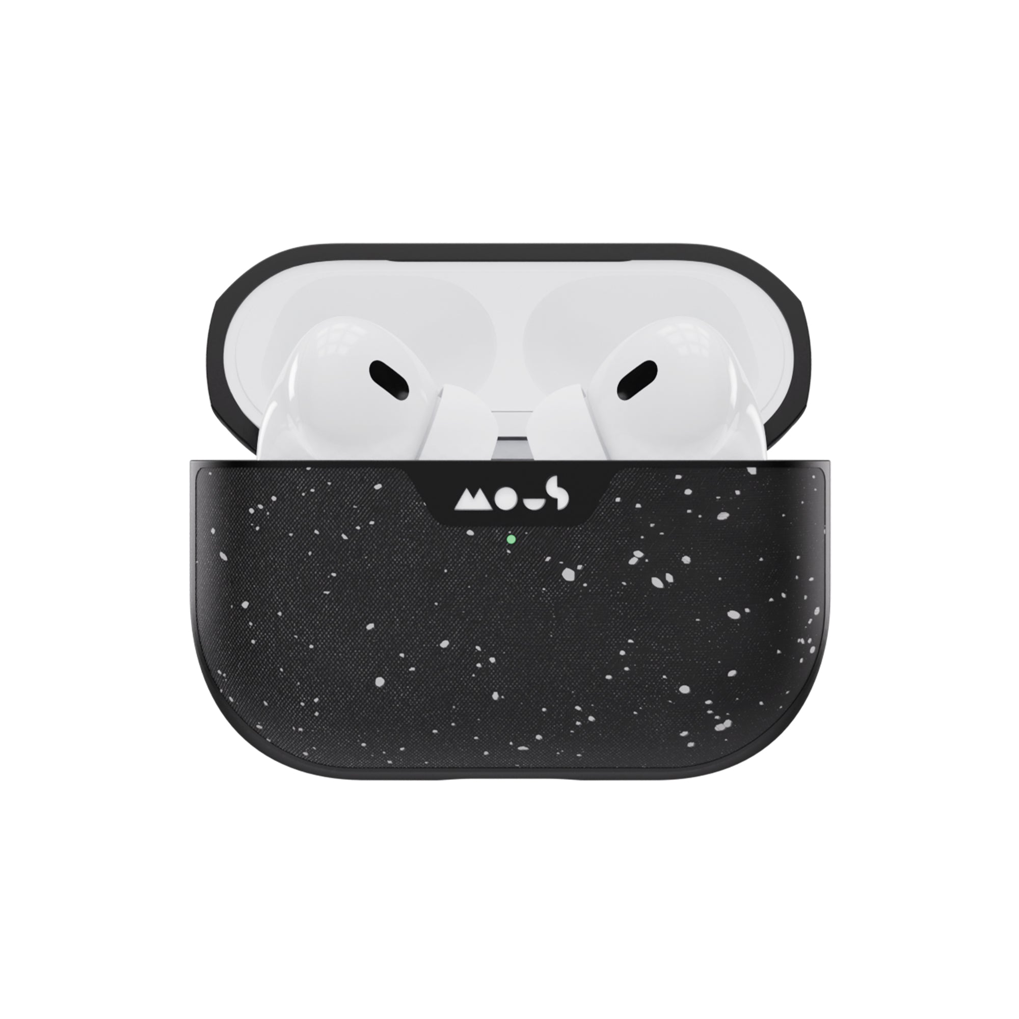 mous-speckled-fabric-airpods-pro-case-coque-noire-tissu-chin-ultra-protectrice image 2