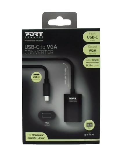 port-connect-montreal-adaptateur-usb-c-m-le-vers-vga-femelle-15-cm image 2