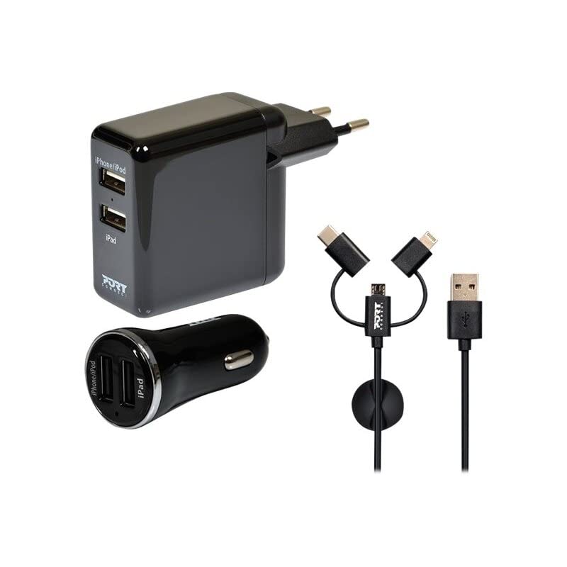 port-connect-pack-chargeur-mural-chargeur-voiture-c-ble-3-en-1 image 5