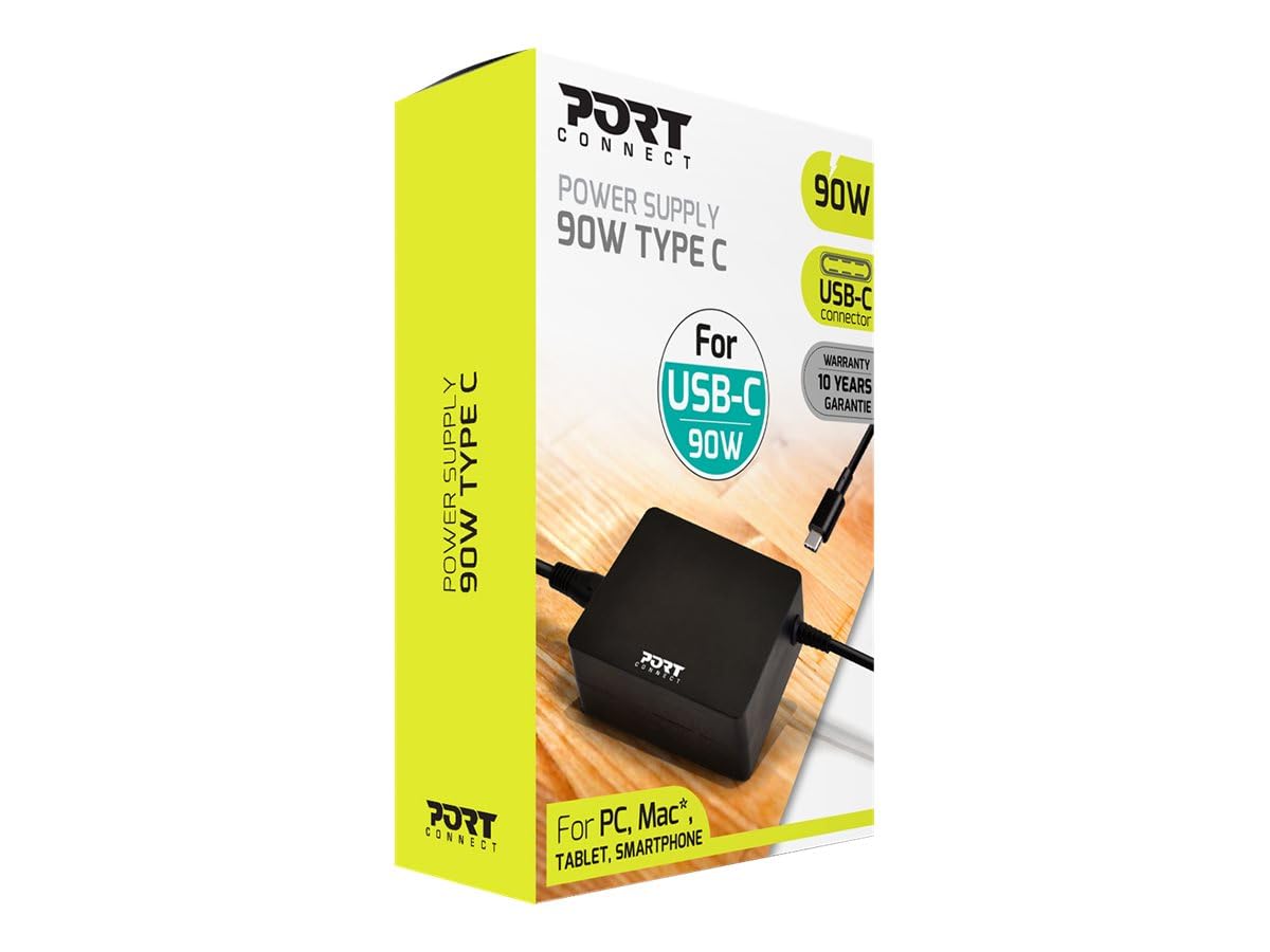 port-designs-port-connect-alimentation-pc-portable-90w-usb-c-prise-uk image 2