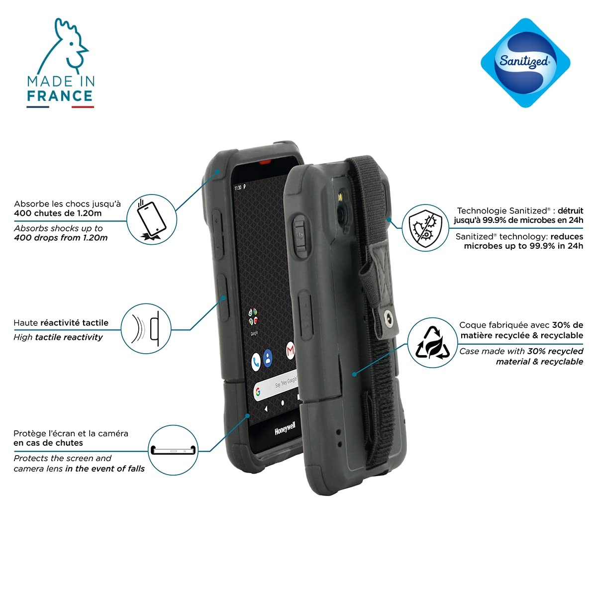 mobilis-protech-coque-pour-honeywell-scanpal-eda52-eda56-eda57-dragonne image 2