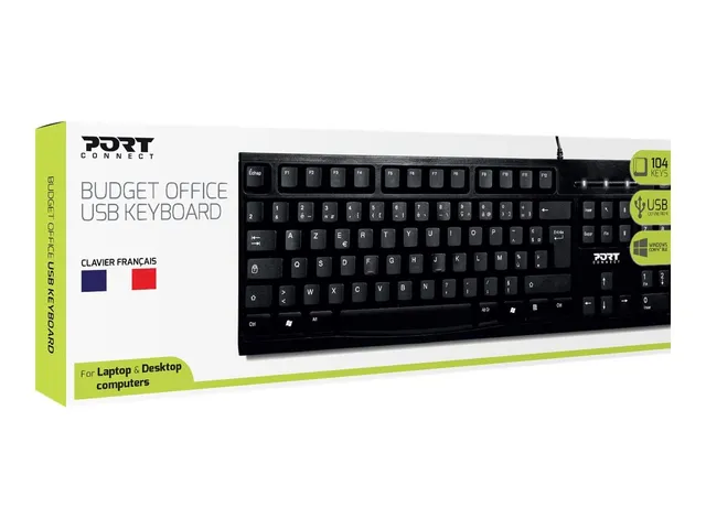 port-designs-port-connect-clavier-de-bureau-usb-a-azerty-104-touches-noir image 1