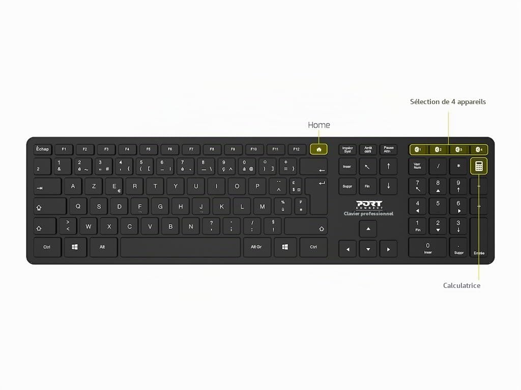 port-connect-executive-slim-clavier-bluetooth-5-0-azerty-noir image 3