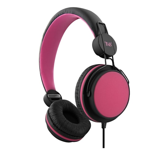 t-nb-be-color-casque-filaire-jack-3-5-mm-rose-pliable image 1