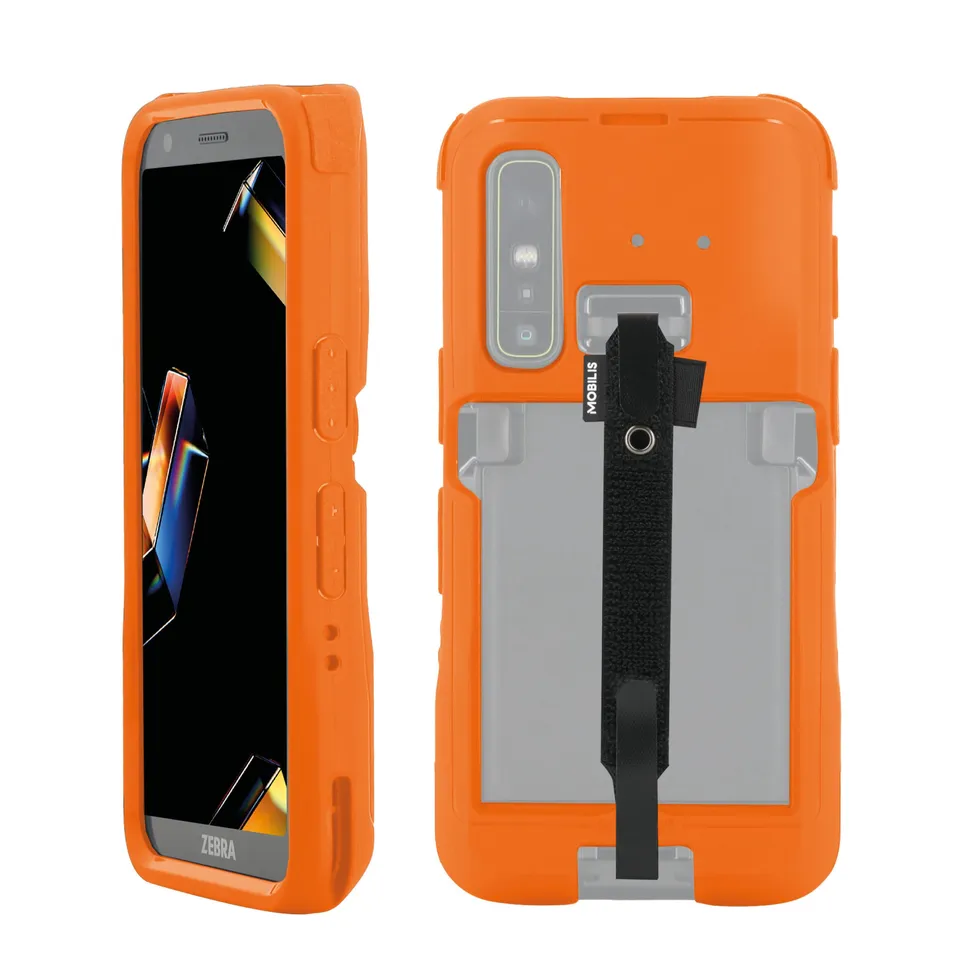 mobilis-protech-coque-zebra-tc501-avec-patte-de-saisie-orange-fluo image 1