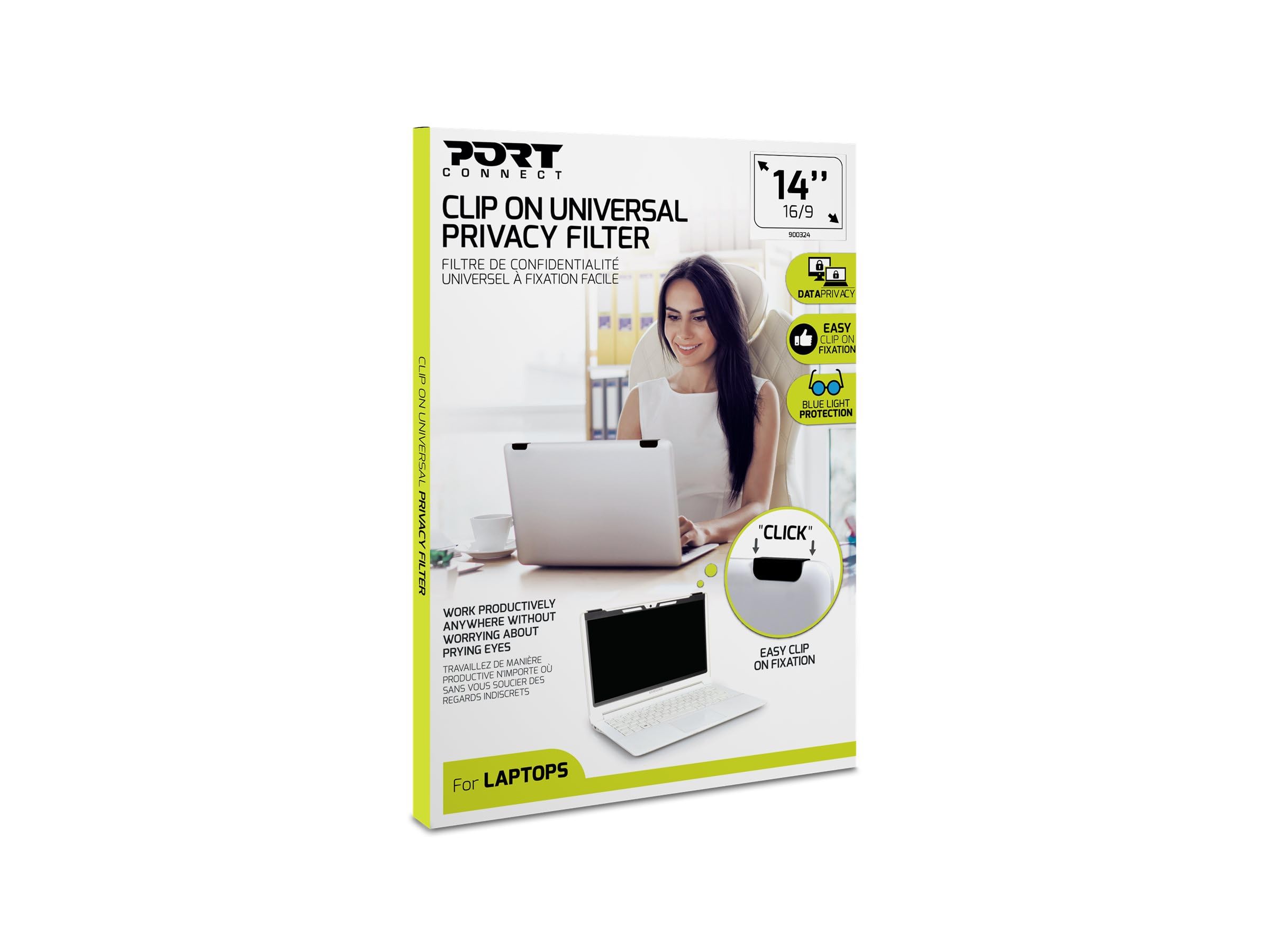 port-connect-filtre-de-confidentialit-2d-clip-on-pour-portable-14-pouces image 2