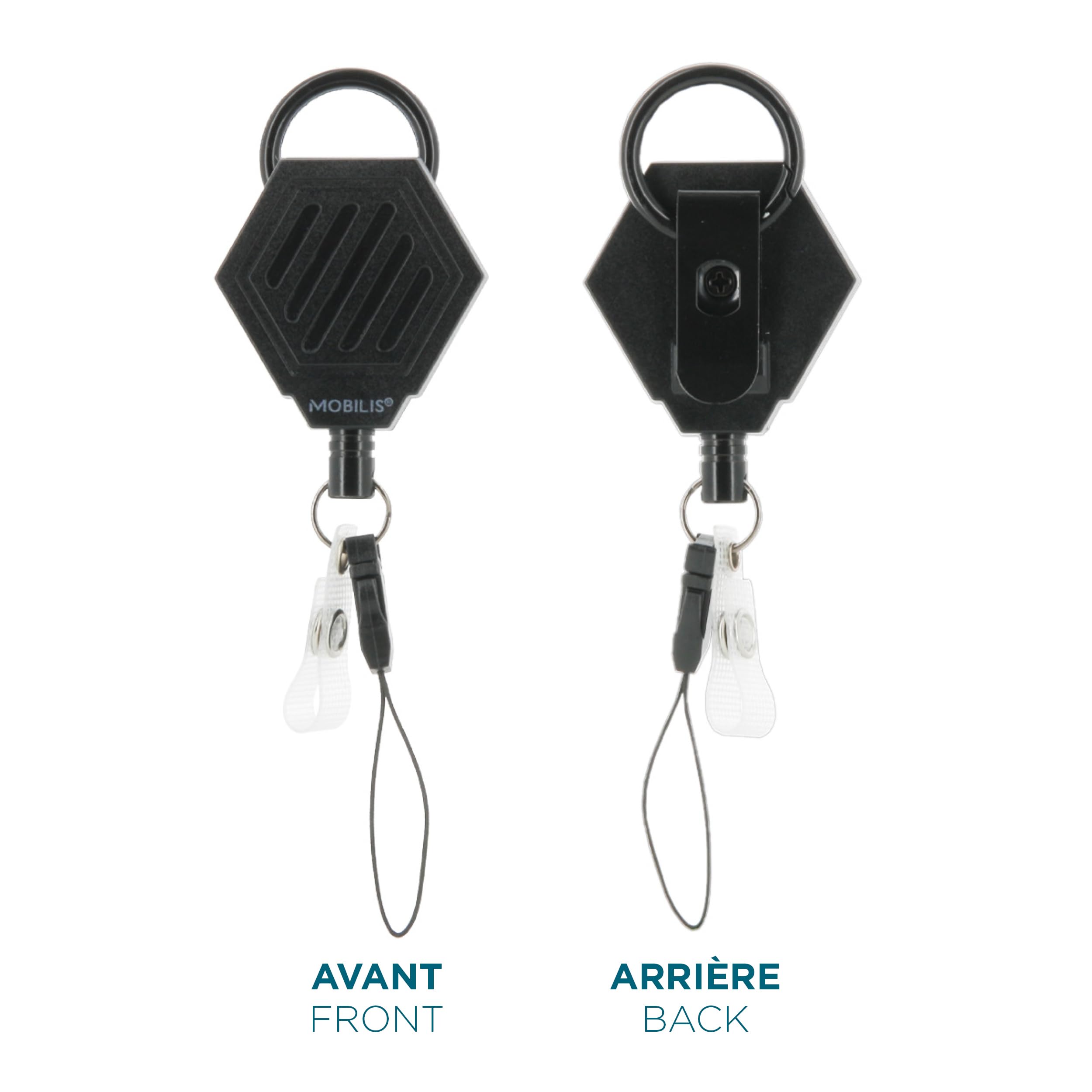 mobilis-t-series-c-ble-r-tractable-80-cm-avec-mousqueton-et-clip-ceinture image 2
