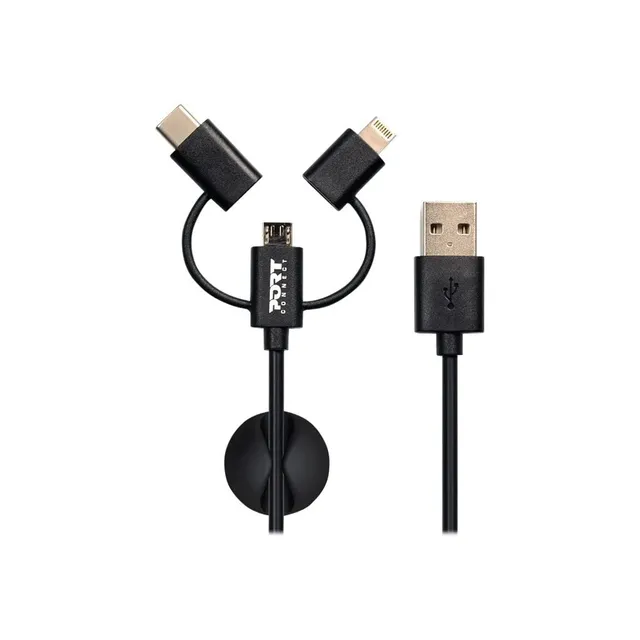 port-connect-pack-chargeur-mural-chargeur-voiture-c-ble-3-en-1 image 1