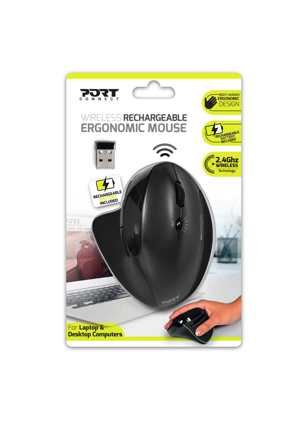 port-designs-souris-ergonomique-rechargeable-sans-fil-pour-droitier-2400-dpi image 8