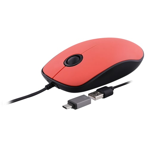t-nb-sunset-souris-filaire-usb-a-usb-c-rouge-corail image 1