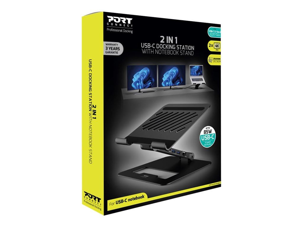 port-designs-port-connect-station-d-accueil-2-en-1-usb-c-85w-avec-support-ordina image 3