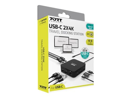 port-connect-station-d-accueil-usb-c-double-crans-2x-4k-85w-10-ports-noire image 8