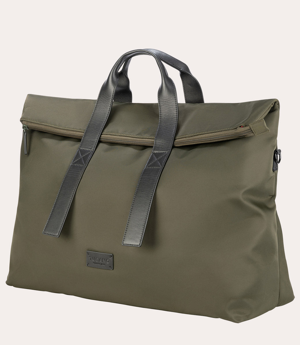 tucano-fold-weekender-bag-sac-de-voyage-nylon-recycl-et-cuir-pour-pc-15-6-macboo image 3