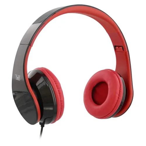 t-nb-stream-casque-filaire-jack-3-5-mm-pliable-rouge image 1