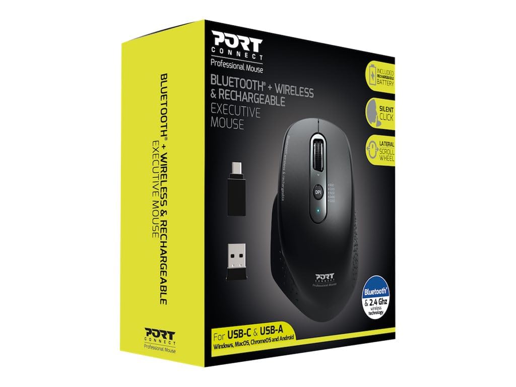 port-connect-souris-mobile-bluetooth-sans-fil-2-4-ghz-rechargeable-usb-a-usb-c-c image 6
