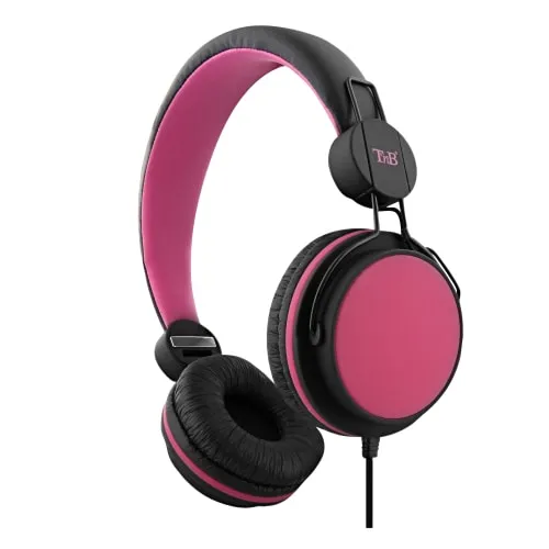 t-nb-be-color-casque-filaire-jack-3-5-mm-rose-pliable image 1