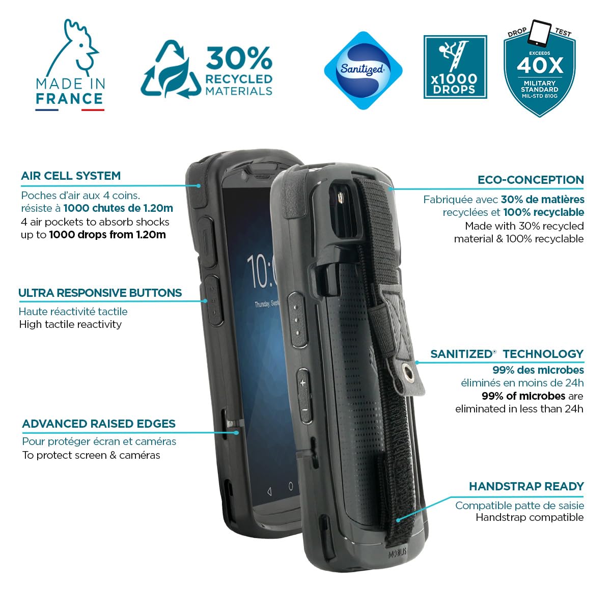 mobilis-protech-coque-pour-zebra-tc53e-tc53-tc58-dragonne-antichute image 3