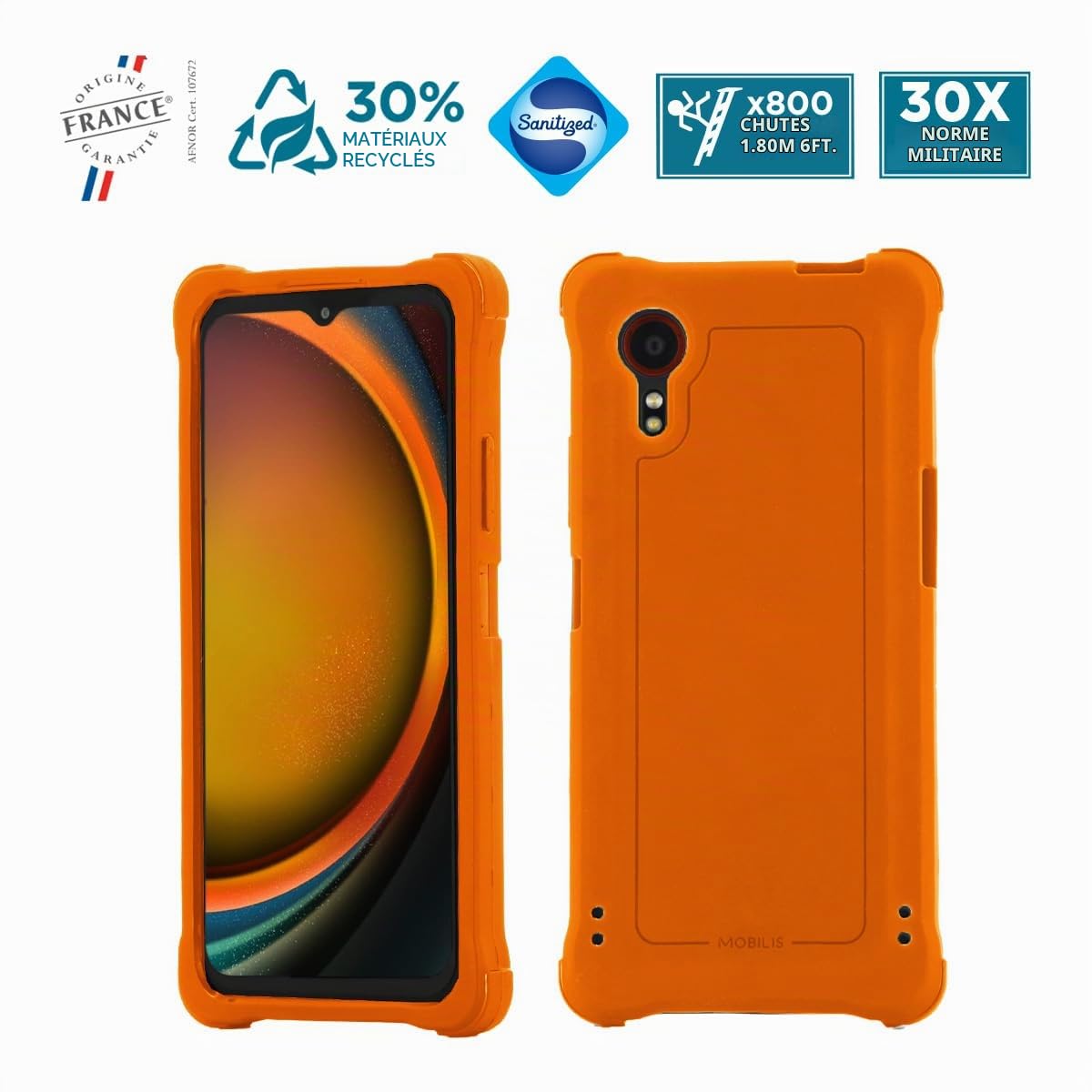 mobilis-coque-bumper-pour-samsung-galaxy-xcover-7-orange-fluo-haute-visibilit-an image 2