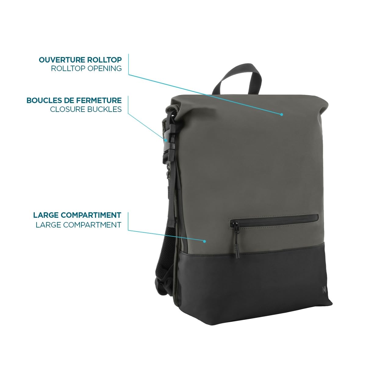 mobilis-sac-dos-rolltop-25l-pc-14-16-d-perlant-gris-noir image 2