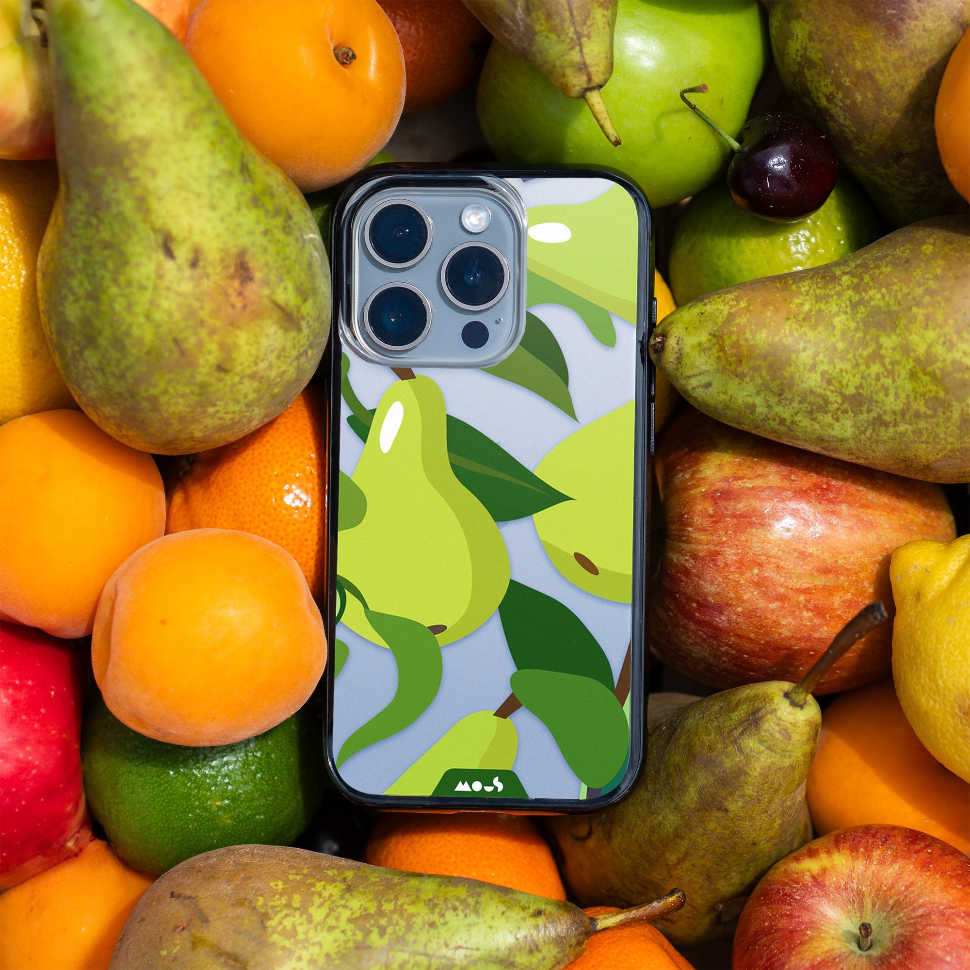 mous-coque-fruits-pear-verte-imprim-e-compatible-magsafe-pour-iphone-12-12-mini- image 2