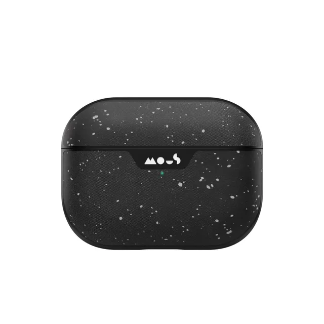 mous-speckled-fabric-airpods-pro-case-coque-noire-tissu-chin-ultra-protectrice image 1