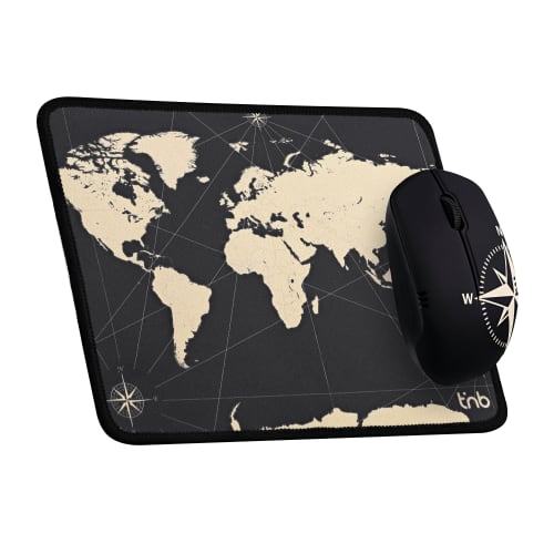 t-nb-exclusiv-pack-tapis-souris-sans-fil-travel-carte-du-monde image 1