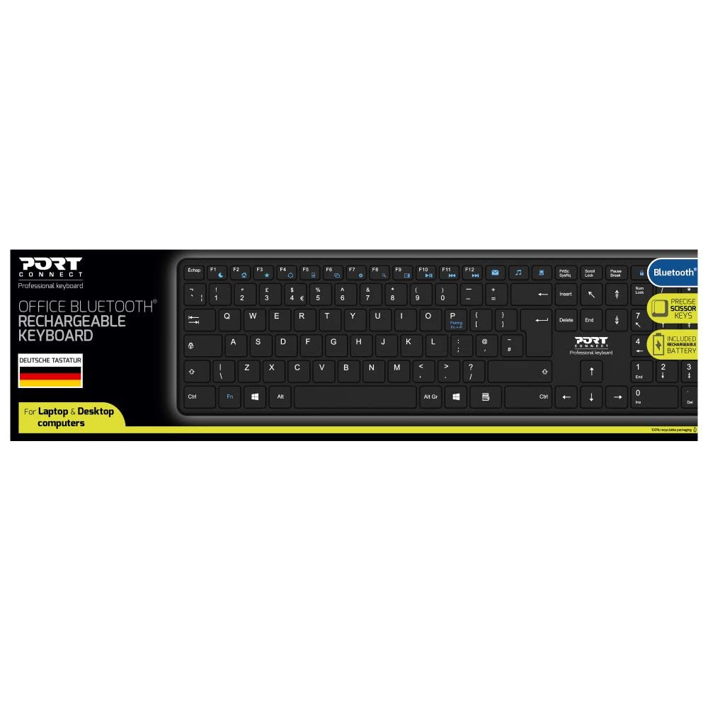 port-designs-port-connect-clavier-bluetooth-rechargeable-usb-c-bureau-noir-de image 7
