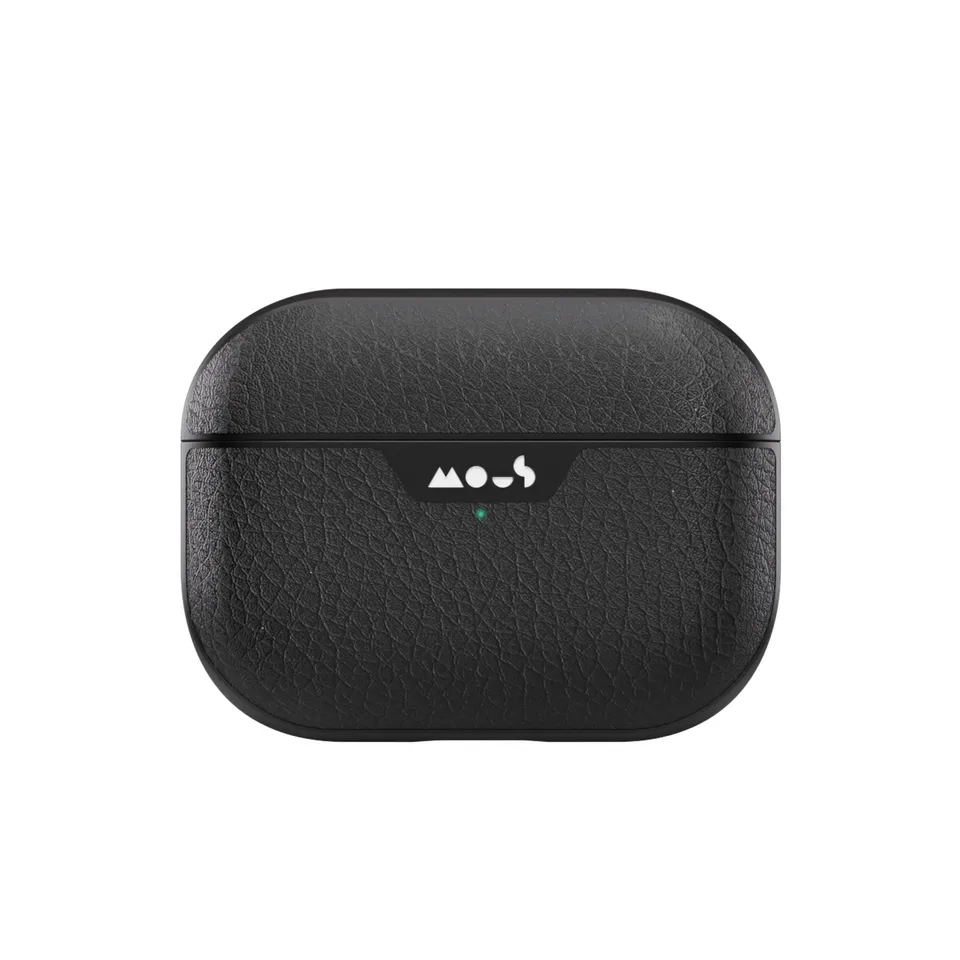 mous-coque-airpods-pro-cuir-noir-ultra-protectrice-gen-2 image 1