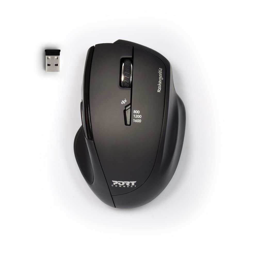 port-connect-milano-ii-souris-sans-fil-2-4-ghz-silencieuse-5-boutons-noire-usb-c image 8