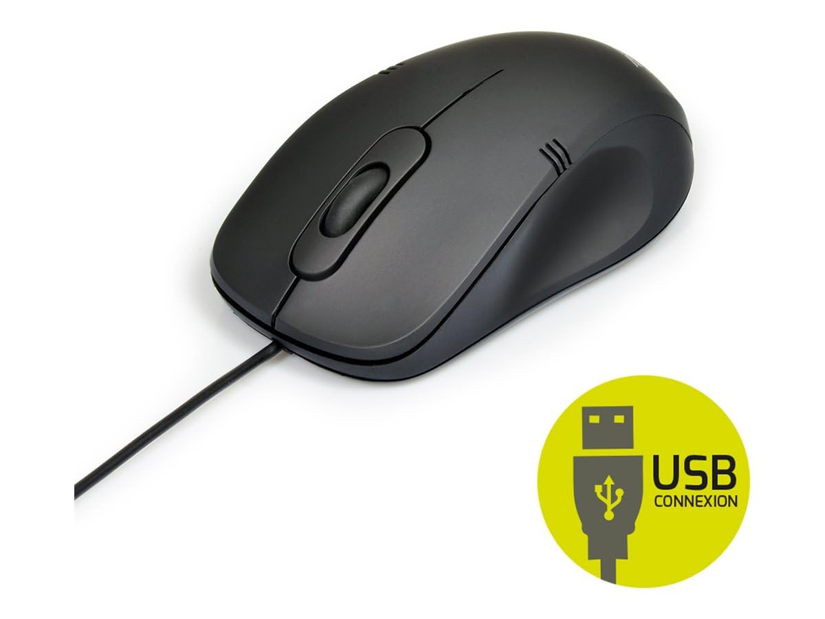 port-connect-milano-ii-pack-clavier-souris-usb-filaire-1000-dpi-noir image 2