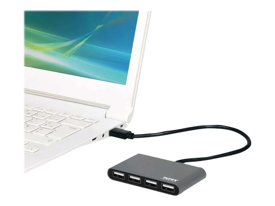 port-designs-port-connect-hub-usb-c-vers-usb-a-4-ports-2-0-480-mb-s image 1