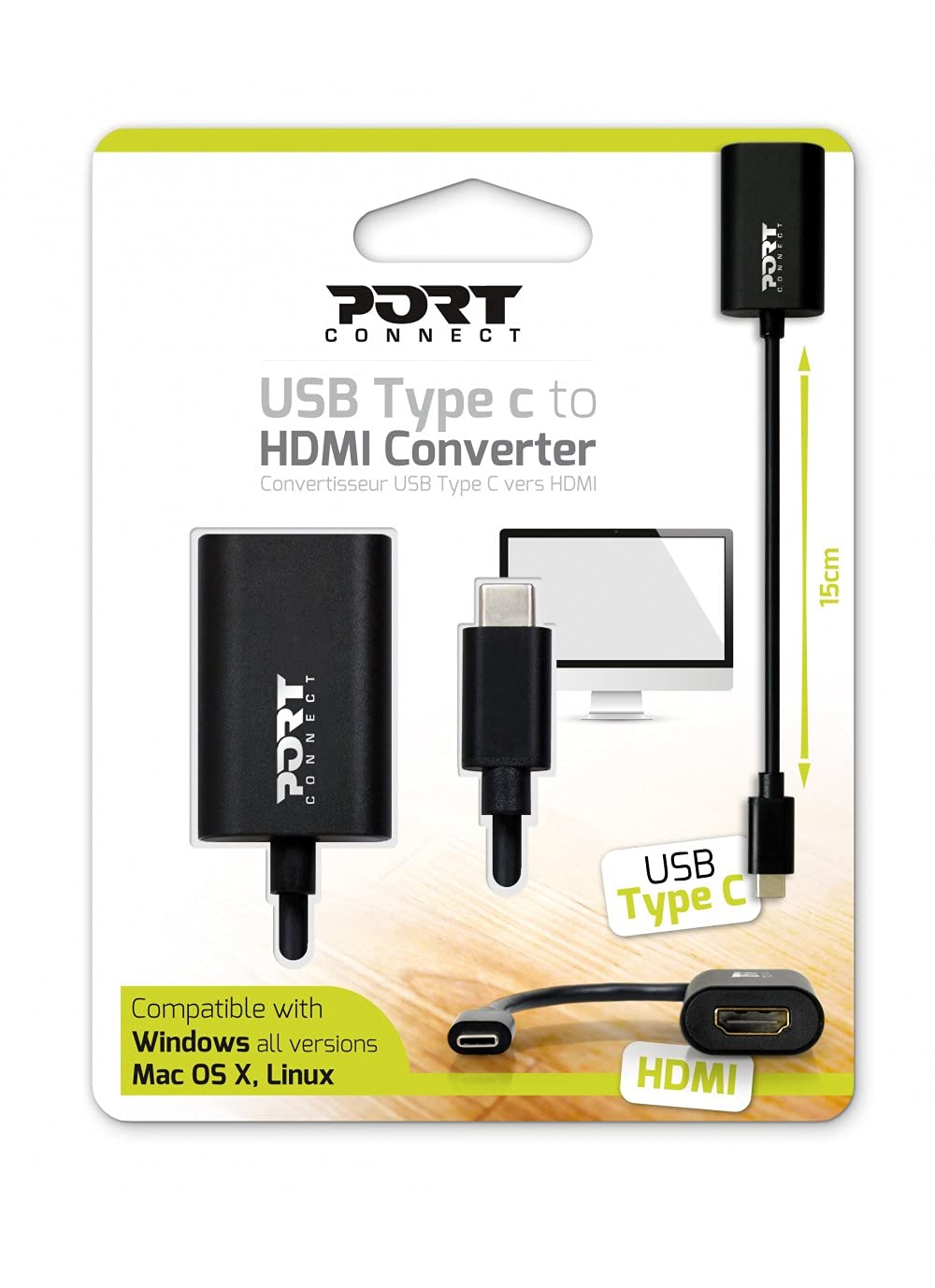 port-designs-port-connect-adaptateur-usb-c-m-le-vers-hdmi-femelle-4k-60hz image 2