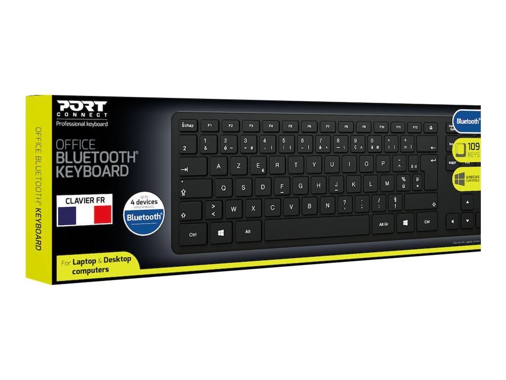 port-connect-executive-slim-clavier-bluetooth-5-0-azerty-noir image 2
