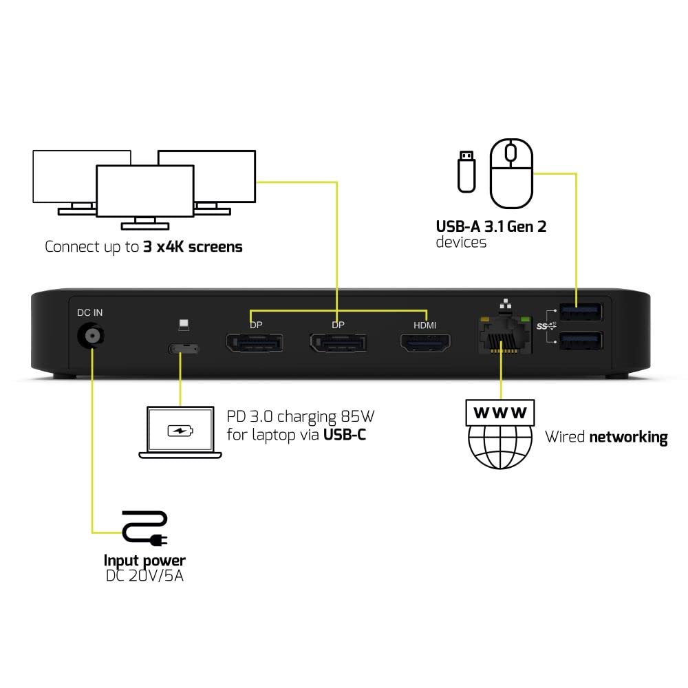 port-connect-station-d-accueil-de-bureau-usb-c-3-x-4k-9-p-riph-riques-85w image 3