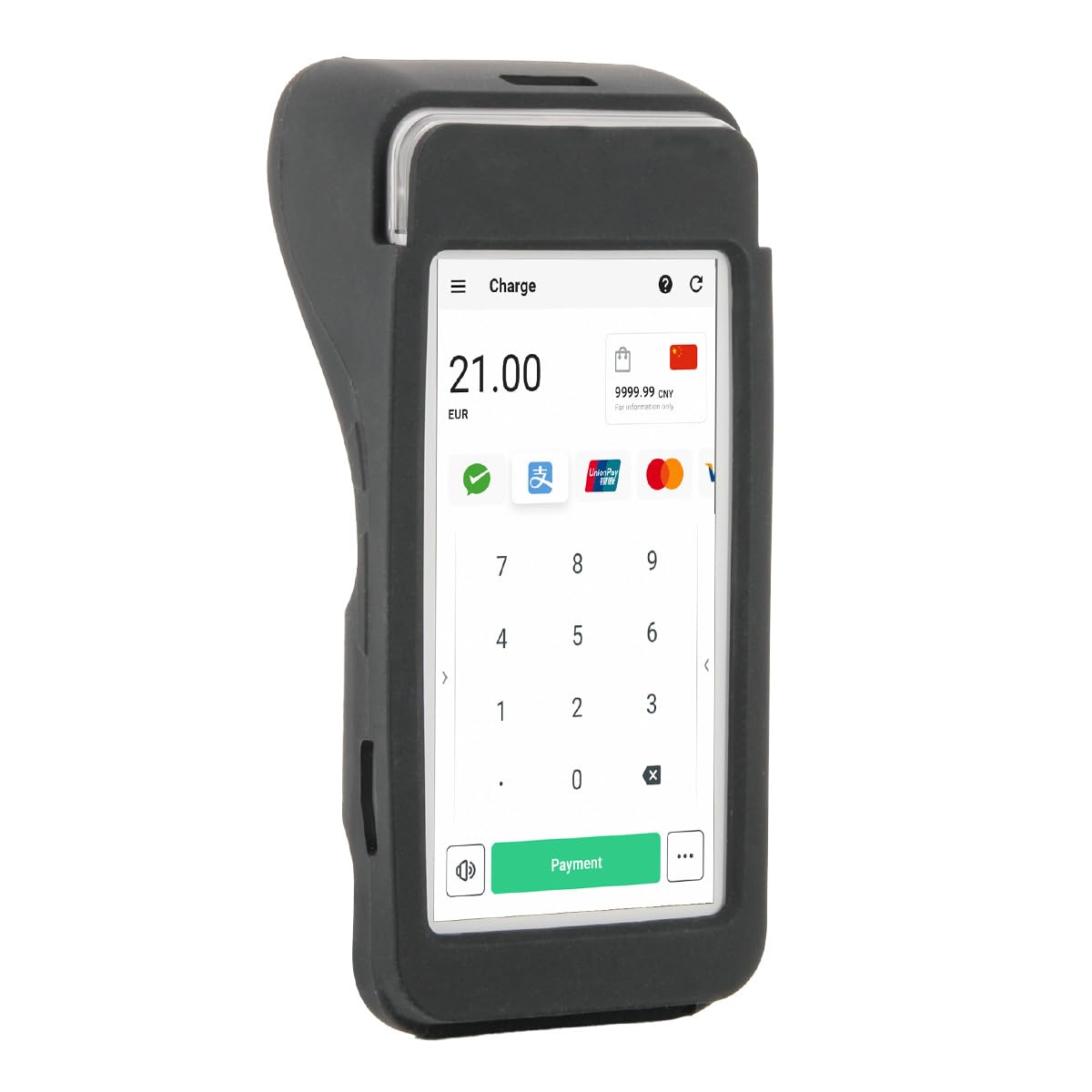 mobilis-coque-de-protection-en-silicone-noire-pour-terminal-de-paiement-pax-a920 image 1