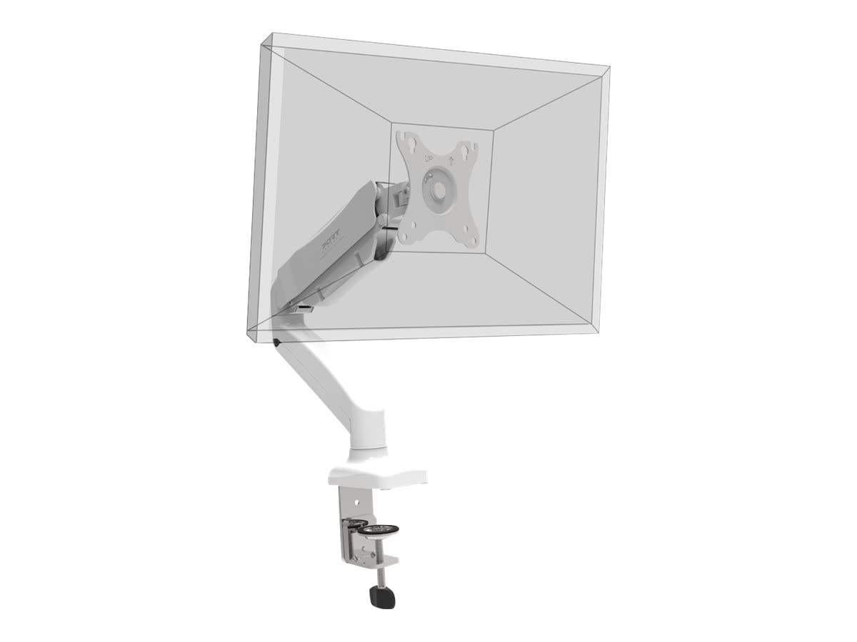 port-connect-bras-d-cran-bureau-1-cran-32-pouces-max-blanc image 1