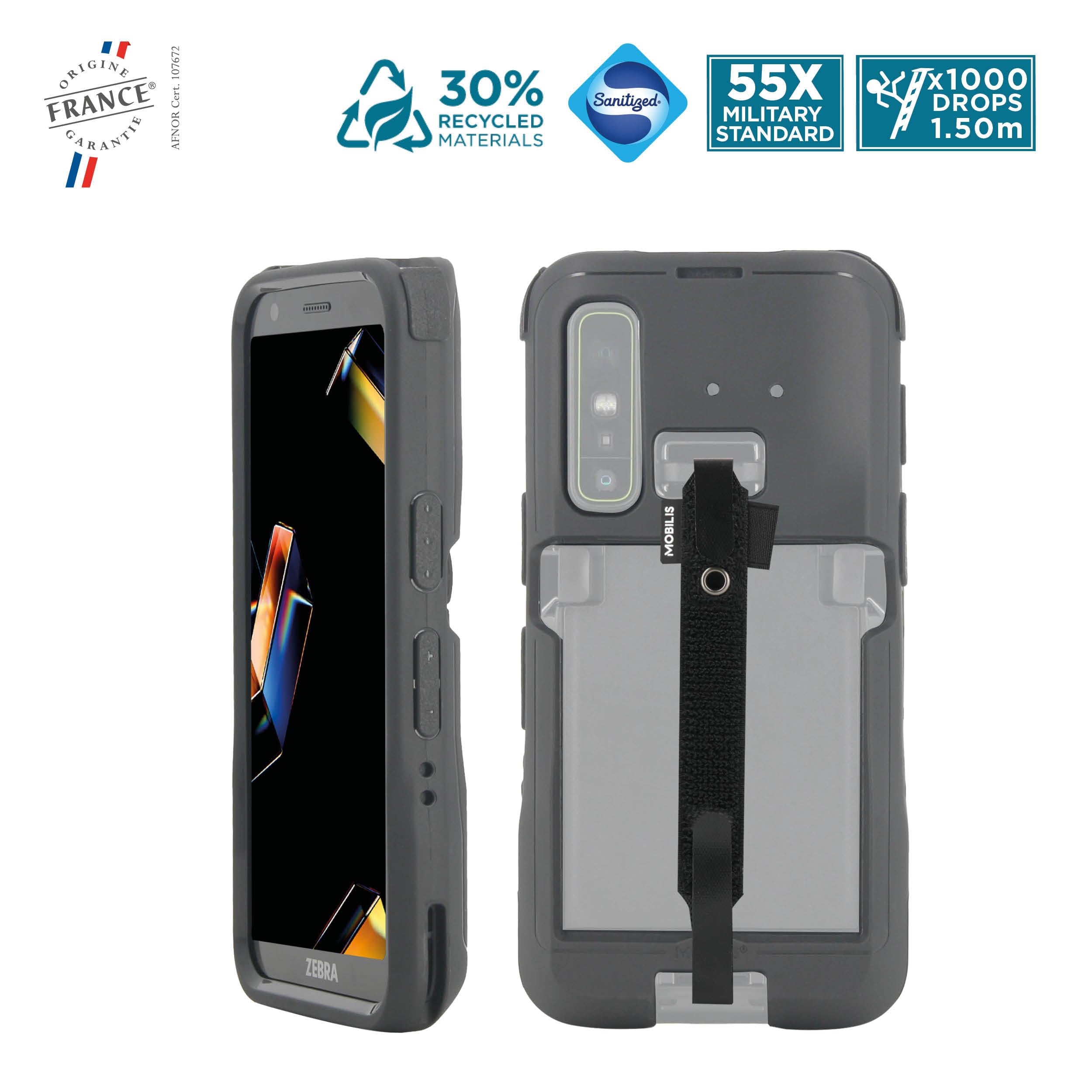 mobilis-protech-coque-zebra-tc501-avec-patte-de-saisie-noire-antimicrobienne image 2