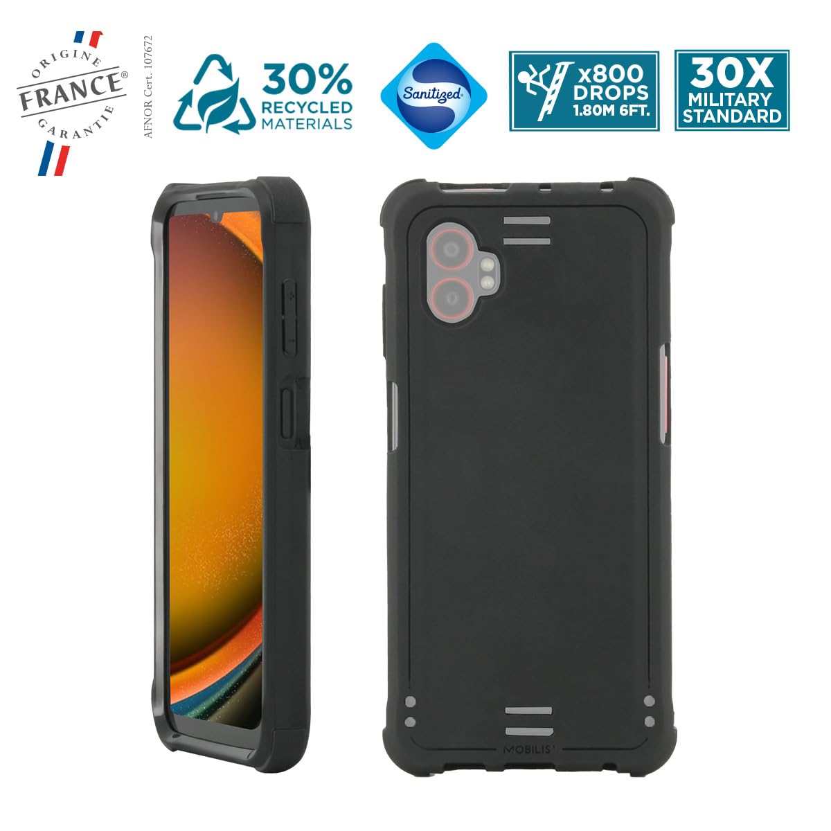 mobilis-coque-bumper-pour-samsung-galaxy-xcover-7-pro-noire-recycl-e-antimicrobi image 2