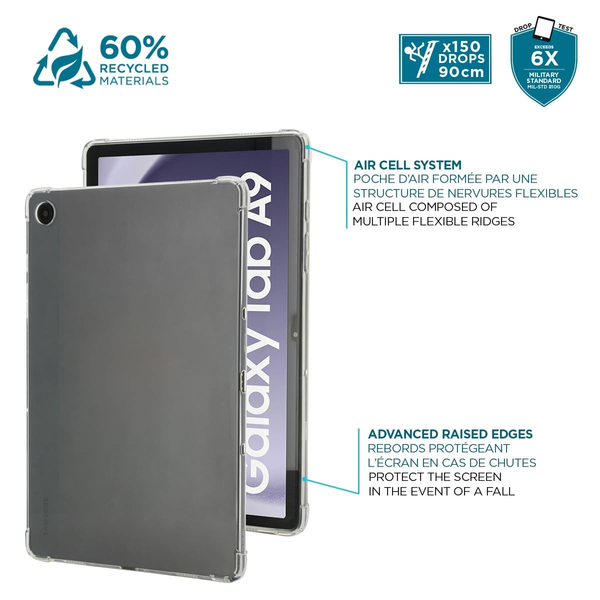mobilis-r-series-coque-transparente-coins-renforc-s-pour-galaxy-tab-a9-8-7 image 3