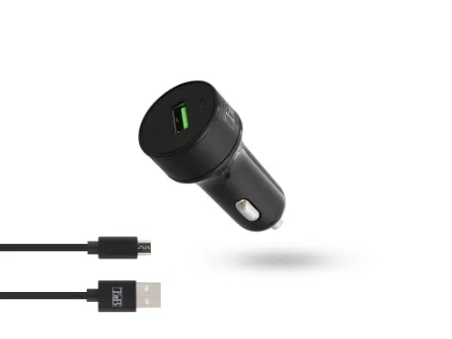 t-nb-chargeur-allume-cigare-quick-charge-18-w-usb-a-c-ble-micro-usb-1-m image 1
