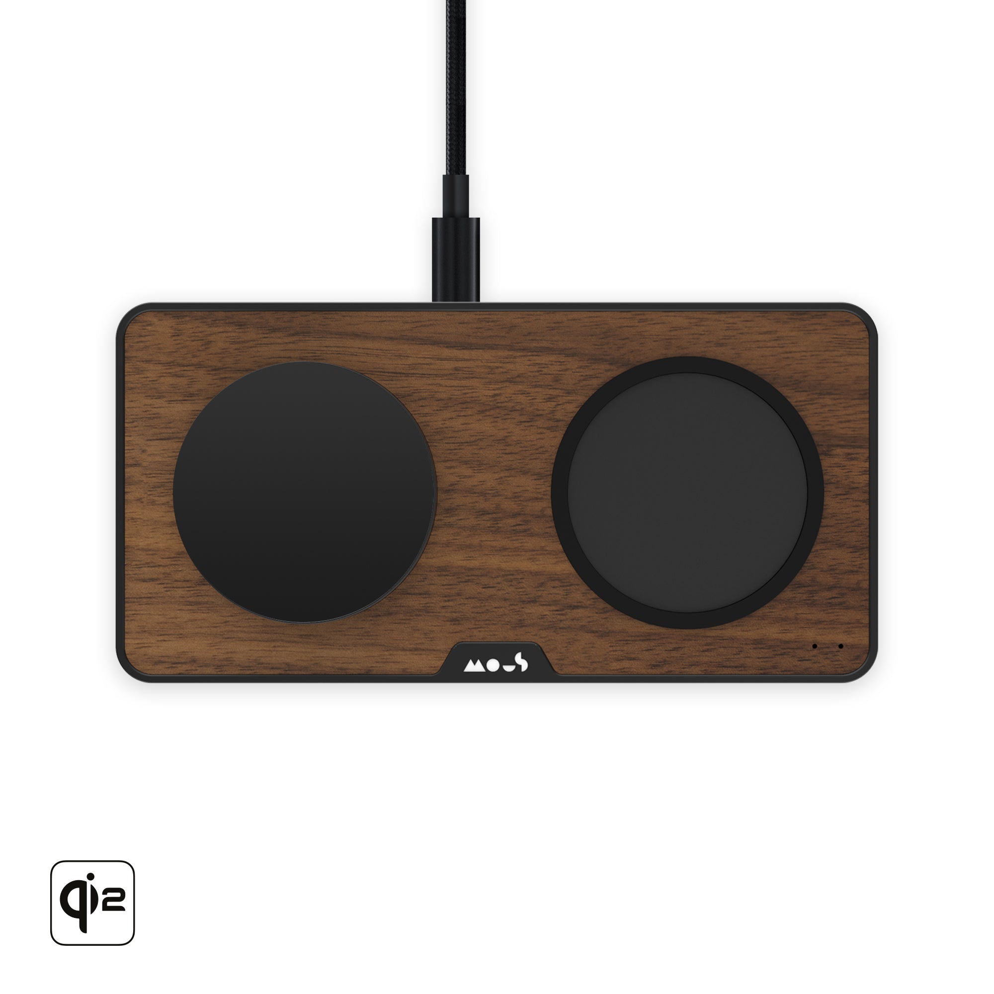 mous-walnut-station-de-charge-sans-fil-qi2-3-en-1-marron image 1